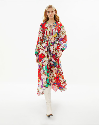 Abstract Flora Long Dress