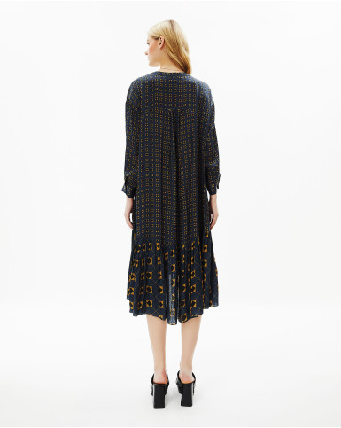 French Navy Blue Midi Dress
