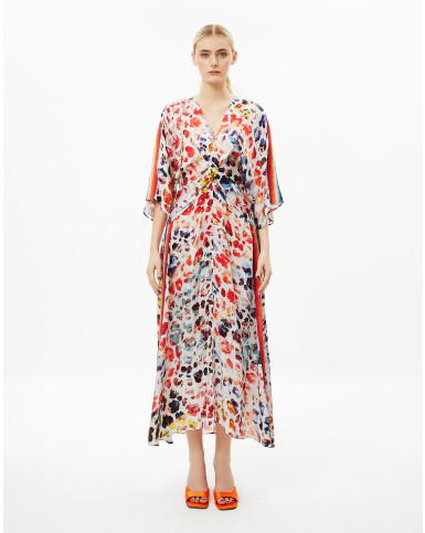 Rainbow Splash Slit Dress
