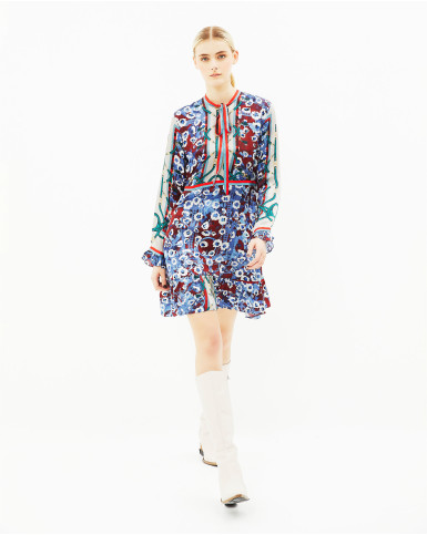 Blue Bloom Short Dress