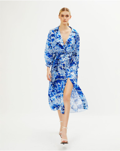 Indigo Blue Wrap Dress