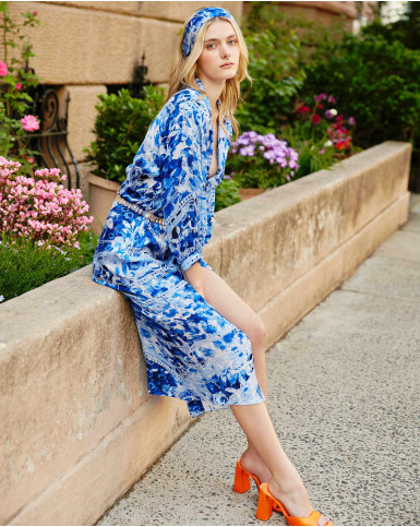 Indigo Blue Wrap Dress