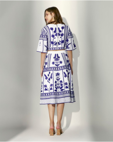 Lea Linen Indigo crop top