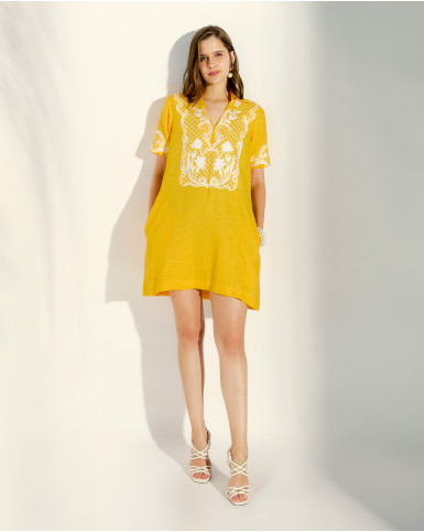 Corn Lea Linen Tunic Dress