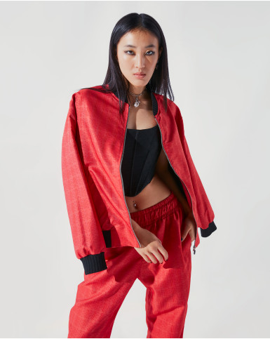 FSP Red monogrammed bomber set