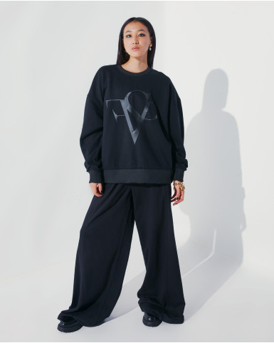Oversized sweatshirt with FSP black logo-print