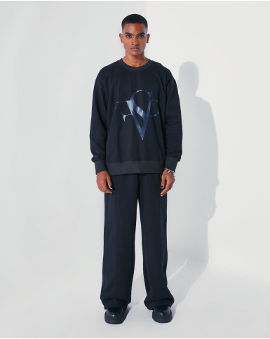FSP blue logo-print oversized sweatshirt