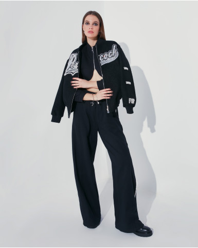 Peacock fleece embellished jacket
