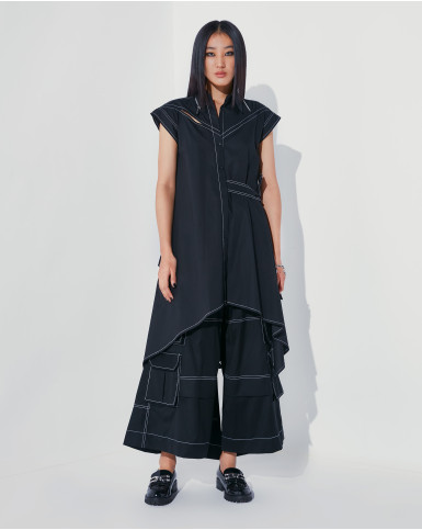 Carbon asymmetric long shirt