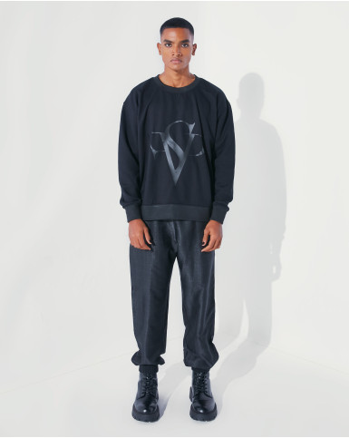 FSP black logo-print oversized sweatshirt