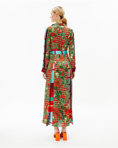 Tropical Red Long Dress