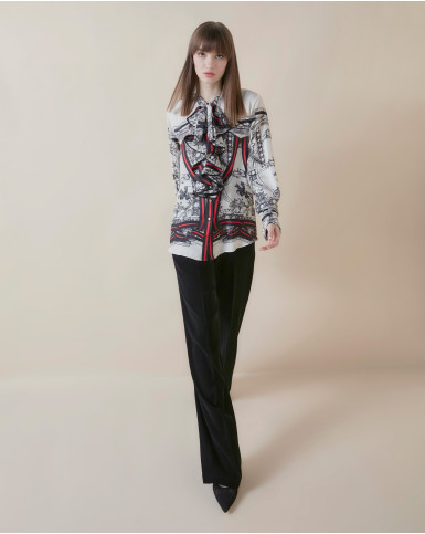 Crimson Nouveau ruffle shirt