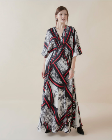 Crimson Nouveau long dress