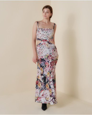 Botanic Lynx cut out dress