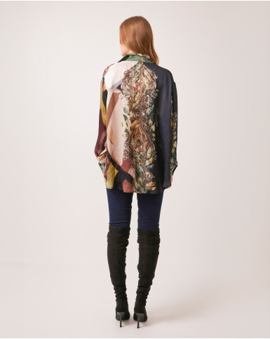 Earthy Meadows neck-tie shirt