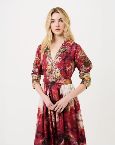 Scarlet Bloom Shirt Dress