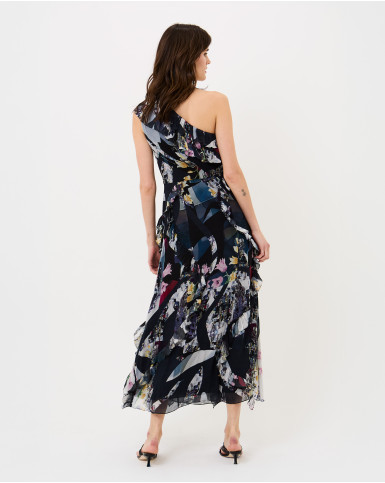 Baritone Blue One-Shoulder Dress