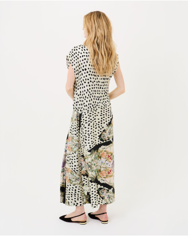 Retro Flora asymmetrical dress