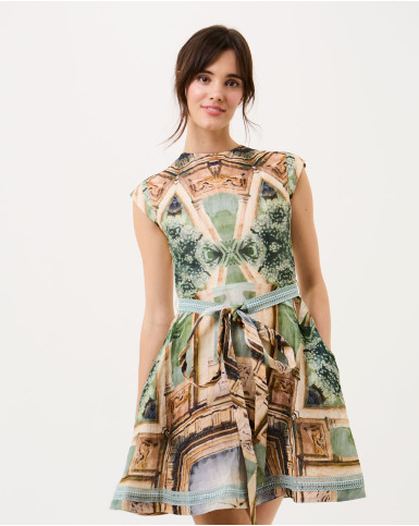 Palm and Prism Short Dress