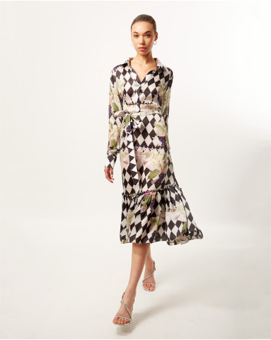 Monochrome Fremont Fair Midi Dress