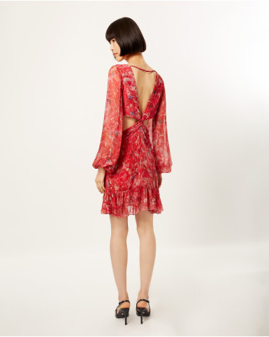 Scarlet Spliced Flora Cut-Out Dress