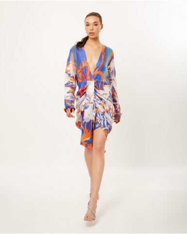 Heliographic Berry Flora Short Dress