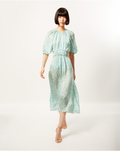 Teal Theatrical Abstract midi Dress
