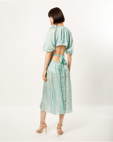 Teal Theatrical Abstract midi Dress