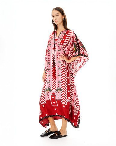 Carnelian Palm kaftan