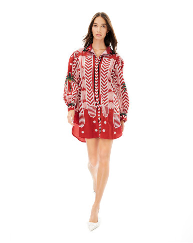 Carnelian Palm short dress