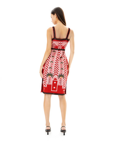 Carnelian Palm fitted dress