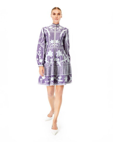 Purple Lea embroidered dress