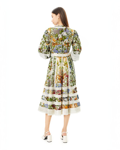 Art Deco lace midi dress