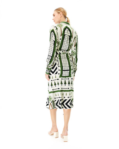 Macha Palm midi dress