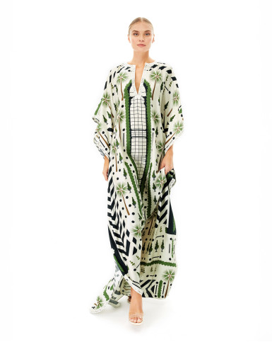 Macha Palm relaxed kaftan