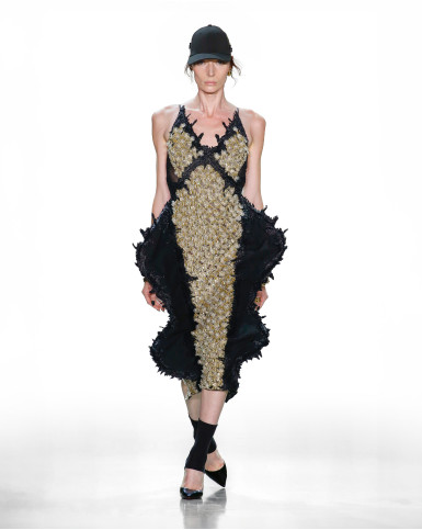 Gold embroidered slip dress