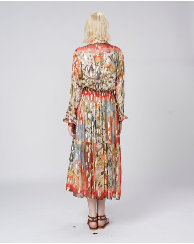 Floral Sonata Lurex Long Dress