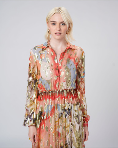 Floral Sonata Lurex Long Dress