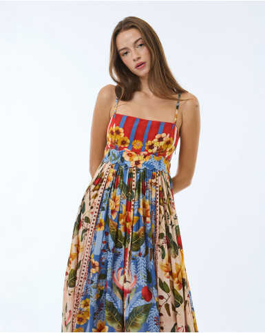 Gilded Meadow Midi Dress