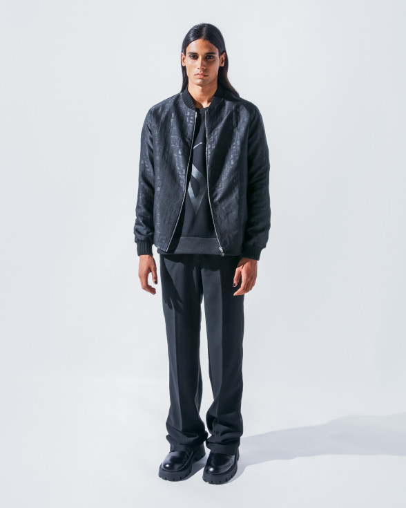 The black leather bomber jacket
