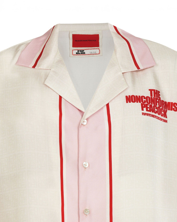 Ivory-based, 'The Non-conformist Peacock' shirt