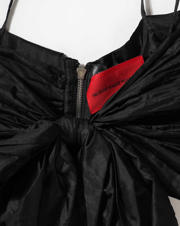 Black tie-up bandeau top