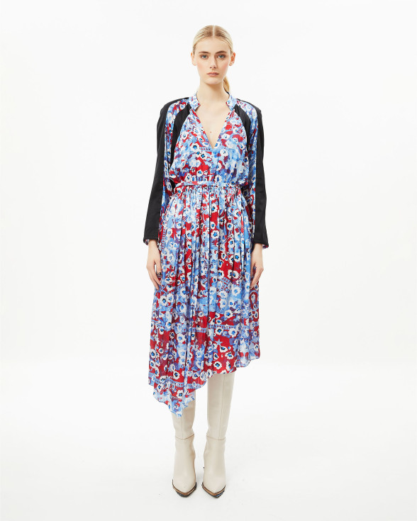 Blue Bloom Midi Dress