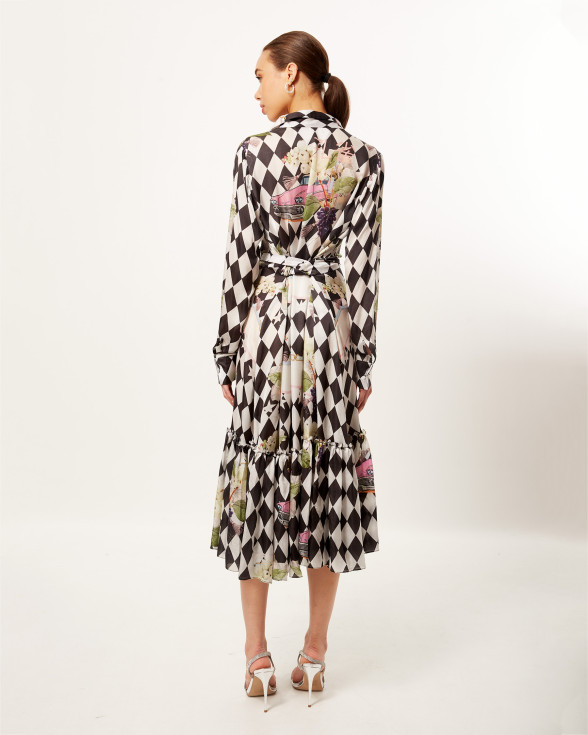 Monochrome Fremont Fair Midi Dress