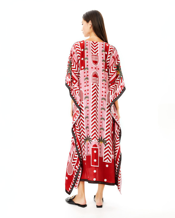 Carnelian Palm kaftan