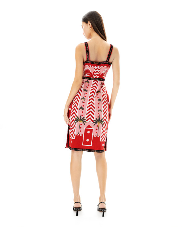 Carnelian Palm fitted dress
