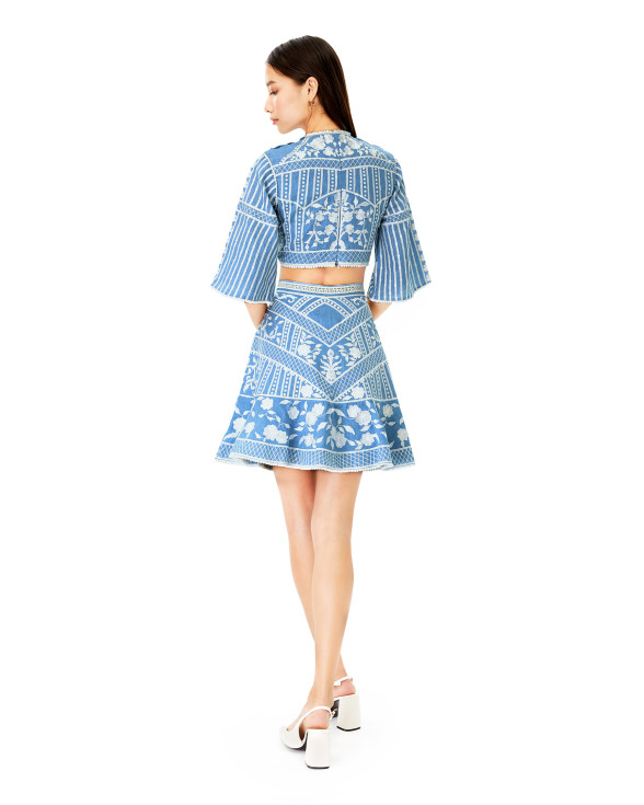 Azure Lea skirt and top co-ord set
