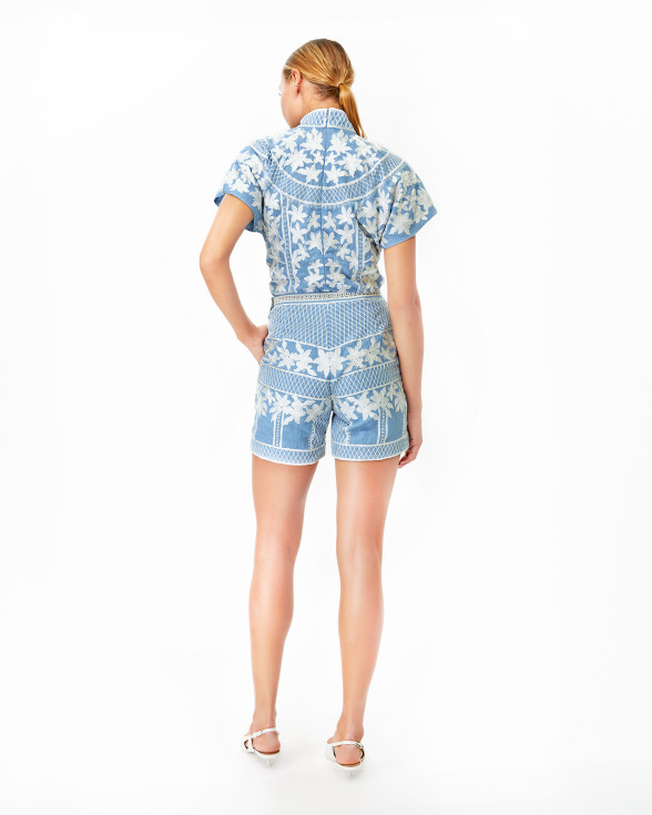 Azure Lea embroidered co-ord set