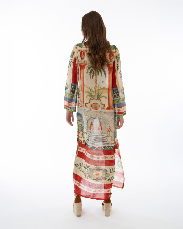 Crimson Veil Kaftan