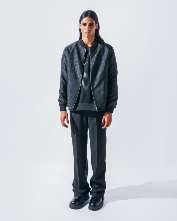 The black leather bomber jacket